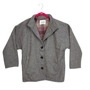 Vintage Johnson Woolen Mills Women's Coat Wool Lined Gray  Cabincore Grandpacore